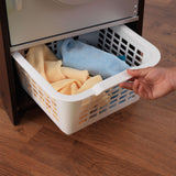 KidKraft Wooden Laundry Playset – Stacking Washer & Dryer, Iron, Basket & Chalkboard, Espresso