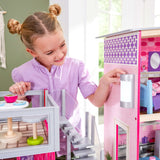 KidKraft Uptown Modern Wooden Dollhouse – 3 Floors, Pool, Elevator, Lights, Sounds & 36 Accessories
