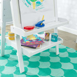 KidKraft Deluxe Wooden Art Easel – Chalkboard, Dry-Erase Board, Paper Roll & 2 Paint Cups