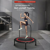 40" Foldable Fitness Trampoline with Quiet Bungees and Adjustable Handle, 450 lb. Capacity