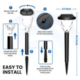 8 Pack Solar Stainless Steel Pathway Lights – Fireworks Shaped Cold White Garden Lights