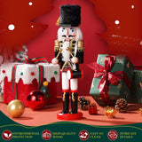 12" Wooden Nutcracker Soldier – Sword, Movable Jaw & Gift Box