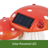 Mainstays Solar Three-Mushroom Outdoor Garden Statue with LED Light