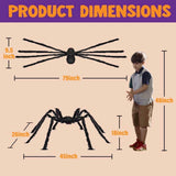 Ayieyill 79" Giant Spider Halloween Decoration, Large Scary Yard Prop Bendable Leg