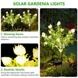 Syenll Solar Gardenia Flower Lights – 2 Pack Warm White LED Decorative Solar Garden Lights