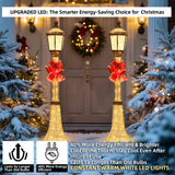 60" Outdoor Lighted Christmas Lamppost Decoration with 129 Warm-White LEDs