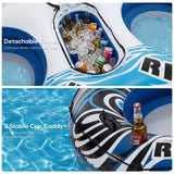 2 Person Inflatable River Tube Float with Cooler & Enhanced Backrest
