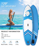 Naipo Inflatable Stand Up Paddle Board Set, 10' x 30" x 6" with SUP Accessories