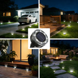 12 Pack Solar In-Ground Lights – 8 LED Flat Landscape Lights