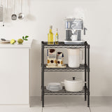 3-Tier Metal Wire Shelving Rack – 30" H Heavy-Duty Adjustable Storage Shelf