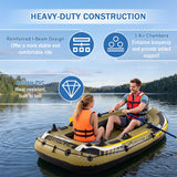 Costway Inflatable Fishing Boat Set for 2 Adults & 1 Child, Fishing Raft 748 lb Capacity