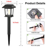 12 Pack Solar Pathway Lights – 6000 K Cool White LED Landscape Lights