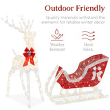 Best Choice Products 4-Foot Lighted Christmas Reindeer and Sleigh Outdoor Décor Set with 205 LED Lights