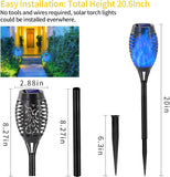 6 Pack Flickering Flame Solar Torch Lights – 12 LED Solar Garden Stake Lights
