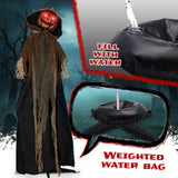 6 Ft Pumpkin Man Animated Halloween Animatronic, Moving Head LED Jack-o'-Lantern