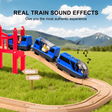 6-Piece Battery-Powered Magnetic Locomotive Train Set – Forward, Reverse & Sound, Compatible with Wooden Tracks