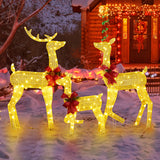 4FT Lighted Christmas Reindeer Family Set – 3-Piece Outdoor Yard Decoration with 200 Warm White LEDs