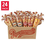 24-Pack Popcornopolis Ultimate Classic Tall Popcorn Cones – Caramel, Cheddar, Kettle & Zebra Variety