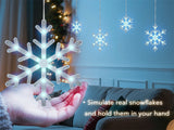 9 ft Snowflake Christmas String Lights, 150 LED Blue & Cool White Hanging Snowfall Lights