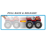 Hot Wheels Monster Trucks Twisted Tredz – 1:43 Pull-Back Creature Vehicle, Styles May Vary