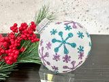 Set of 8 Seamless Glass Christmas Tree Ornaments, 2.63-Inch Solid-Color Xmas Baubles