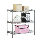 3-Shelf Adjustable Wire Shelving Rack – 23.22" × 13.39" × 31.5" Carbon Steel Storage Shelf