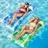 Joyfy Inflatable Pool Float Lounger with Headrest, Foot Rest & Cup Holders, Floating Pool Raft