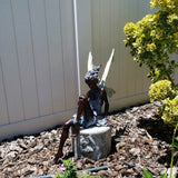 Sitting Fairy Garden Statue, Large Resin Fairy Sculpture for Outdoor Garden