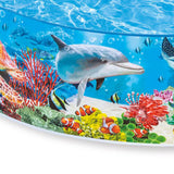 Intex Deep Sea Blue SnapSet Kiddie Pool, 8 ft x 18 in Round Above Ground Pool with Ocean Graphics