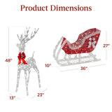 Best Choice Products 4-Foot Lighted Christmas Reindeer and Sleigh Outdoor Décor Set with 205 LED Lights