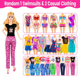 76-Piece Doll and Pink Convertible Car Playset with 11.5" Fashion Doll, Clothes and Accessories