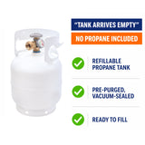 Flame King 5 lb Empty Propane Tank with Built-In Gauge & OPD Valve