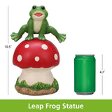 Mainstays 10.5" H Leaping Frog Garden Statue, Resin Frog & Mushroom Yard Décor
