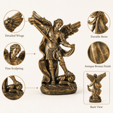 7.48" Saint Michael Archangel Statue, Hand-Painted Resin Catholic Guardian Angel Figurine