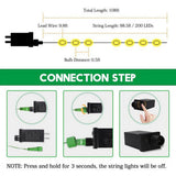 108 ft 200 LED Christmas String Lights, Plug-In Fairy Lights with 8 Lighting Modes