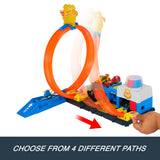 Hot Wheels City Super Police Station – Adjustable Loop Track, Launcher & 4 Stunt Routes
