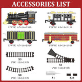 16-Piece Battery-Operated Christmas Train Set with Smoke, Lights, Sounds and 61" Oval Track