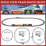 16-Piece Battery-Operated Christmas Train Set with Smoke, Lights, Sounds and 61" Oval Track