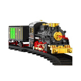 16-Piece Battery-Operated Christmas Train Set with Smoke, Lights, Sounds and 61" Oval Track