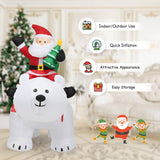 Costway 6 ft. Pre-Lit Santa Riding Polar Bear Inflatable with Shaking Head