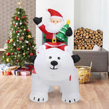 Costway 6 ft. Pre-Lit Santa Riding Polar Bear Inflatable with Shaking Head