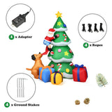 7 ft. Pre-Lit Christmas Tree Inflatable with Santa, Puppy and 3 Gift Boxes