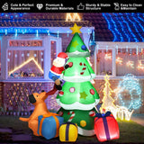 7 ft. Pre-Lit Christmas Tree Inflatable with Santa, Puppy and 3 Gift Boxes