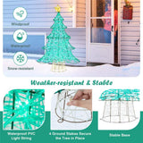 Costway 49" Pre-Lit Outdoor Christmas Tree with 520 Warm White & Green LEDs