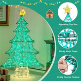 Costway 49" Pre-Lit Outdoor Christmas Tree with 520 Warm White & Green LEDs