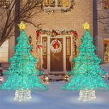 Costway 49" Pre-Lit Outdoor Christmas Tree with 520 Warm White & Green LEDs