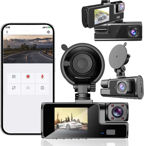 Built-in WiFi GPS Front 2K And Rear 1080P Dash Camera