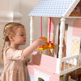 KidKraft Savannah Wooden Dollhouse – 4 Levels, 6 Rooms, Porch Swing & 14 Accessories