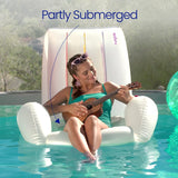 Funsicle Lazy Recliner Lounge 4 ft Inflatable Pool Chair Float, Lumbar Support & In-Water Seating
