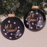 Set of 8 Seamless Glass Christmas Tree Ornaments, 2.63-Inch Solid-Color Xmas Baubles